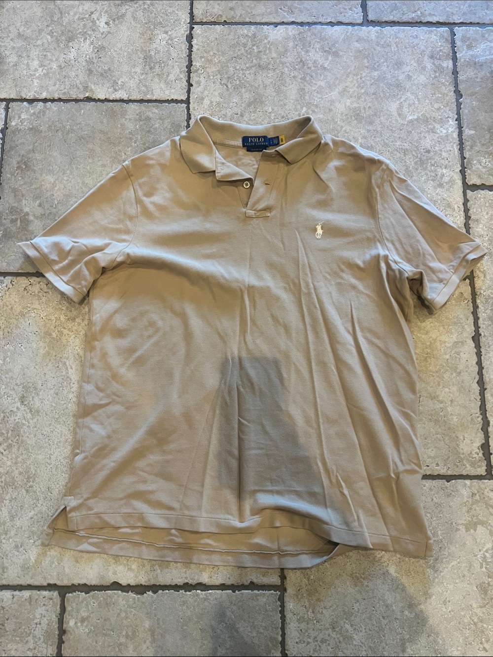 Polo by Ralph Lauren Men's Khaki Short-Sleeve Polo Shirt